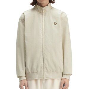 Fred Perry Men's Long Sleeve Brentham Jacket Full Zip Windbreaker Oatmeal